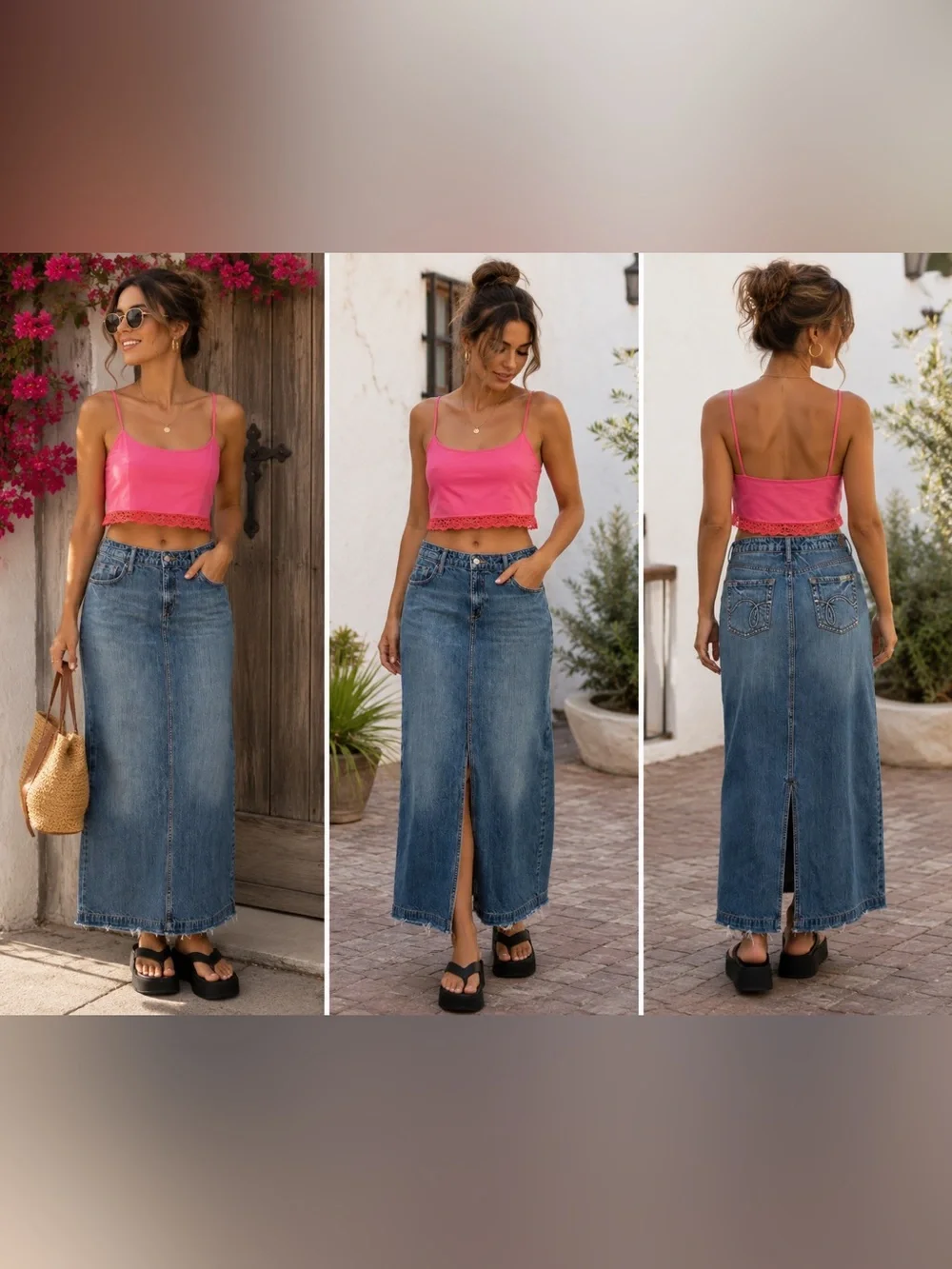 Denim jean maxi skirt Y2K Hint Jeans size 11 women’s 100% cotton 36”